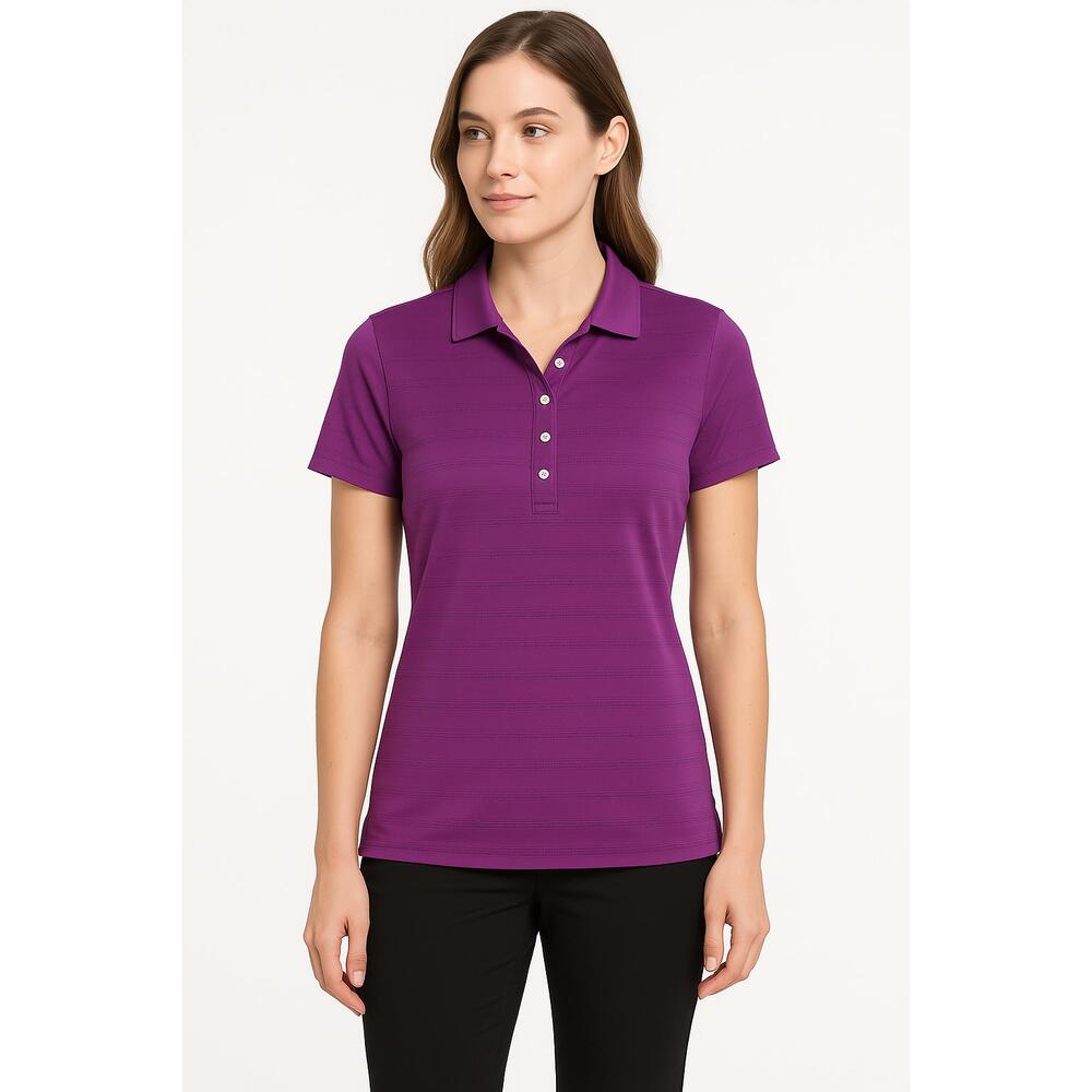 Callaway Polo Shirt Womens Small Purple Collared Short Sleeve Button‎ Placket